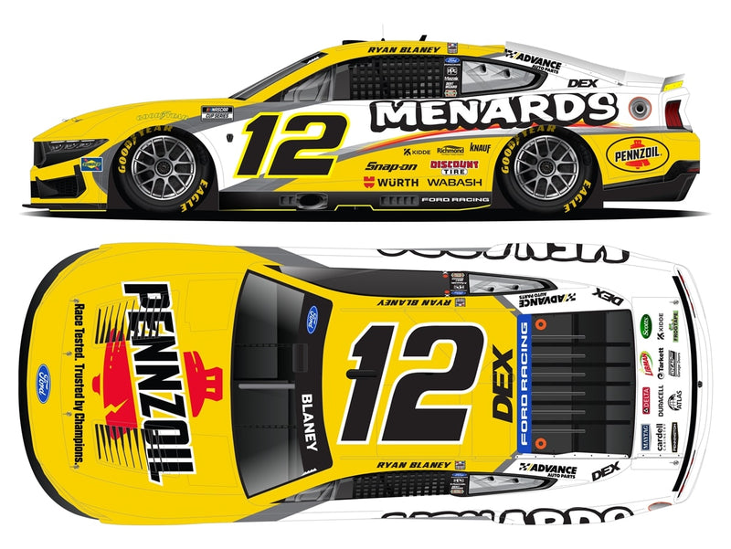 RYAN BLANEY 2026 MENARDS PENNZOIL 1:24 COLOR CHROME ARC DIECAST