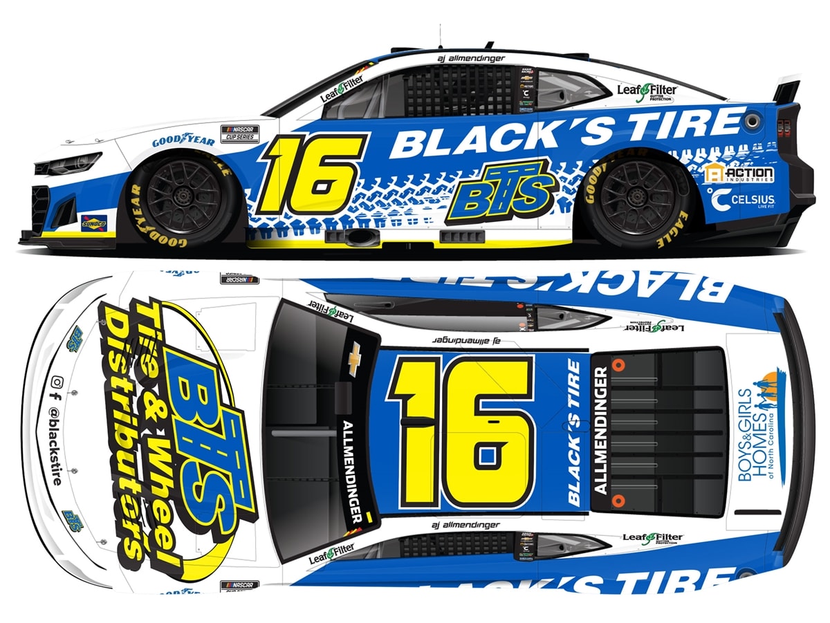 AJ ALLMENDINGER 2025 BLACK'S TIRE 1:24 ARC DIECAST