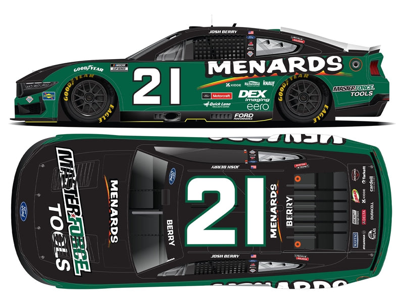 JOSH BERRY 2025 MENARDS/MASTERFORCE 1:24 COLOR CHROME ARC DIECAST