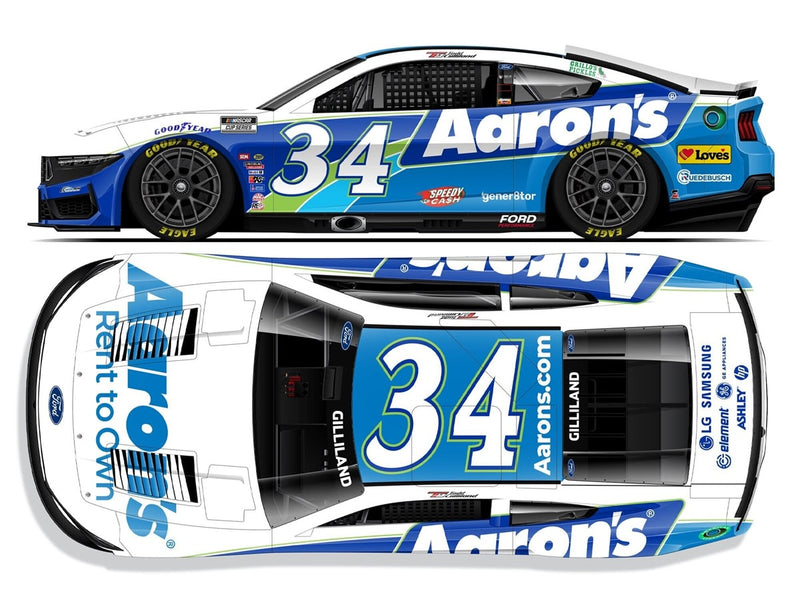 TODD GILLILAND 2025 AARON'S 1:24 COLOR CHROME ARC DIECAST