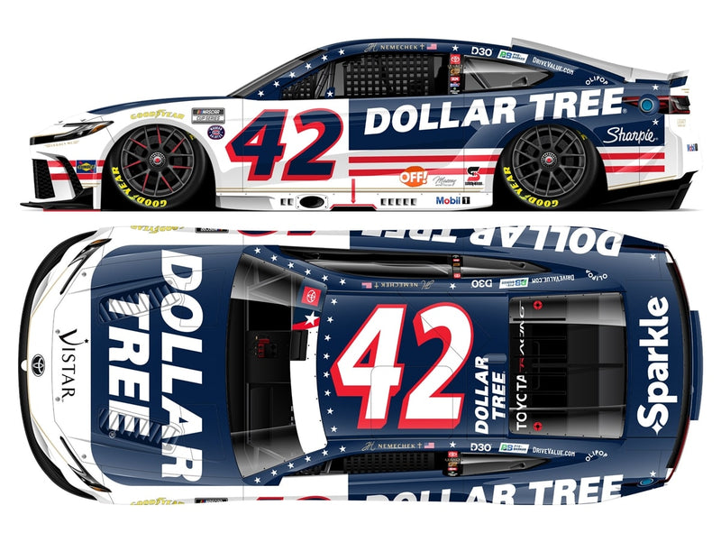 **Preorder** JOHN HUNTER NEMECHEK 2026 DOLLAR TREE PATRIOTIC 1:24 COLOR CHROME ARC DIECAST