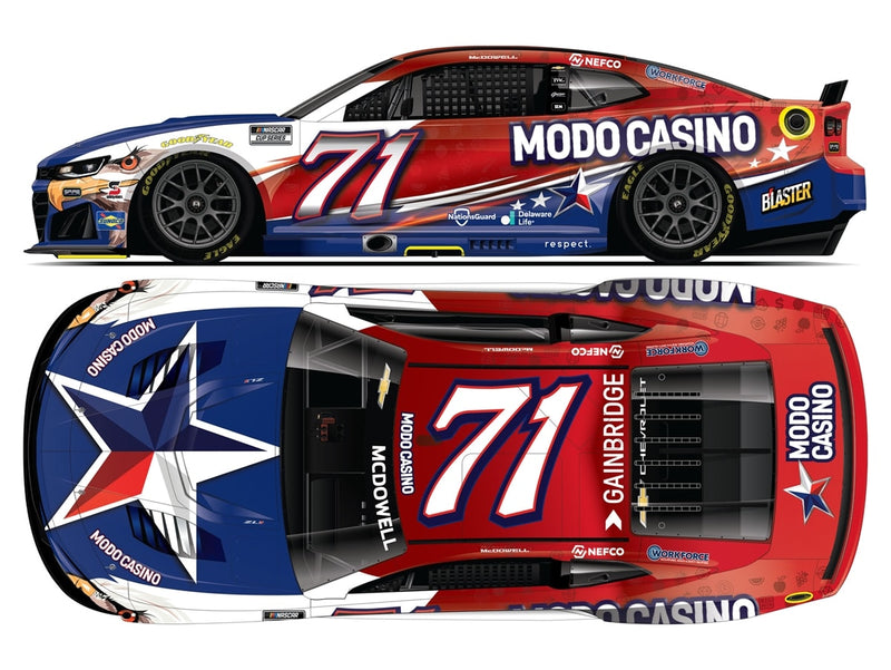 MICHAEL MCDOWELL 2026 MODO CASINO 1:24 COLOR CHROME ARC DIECAST