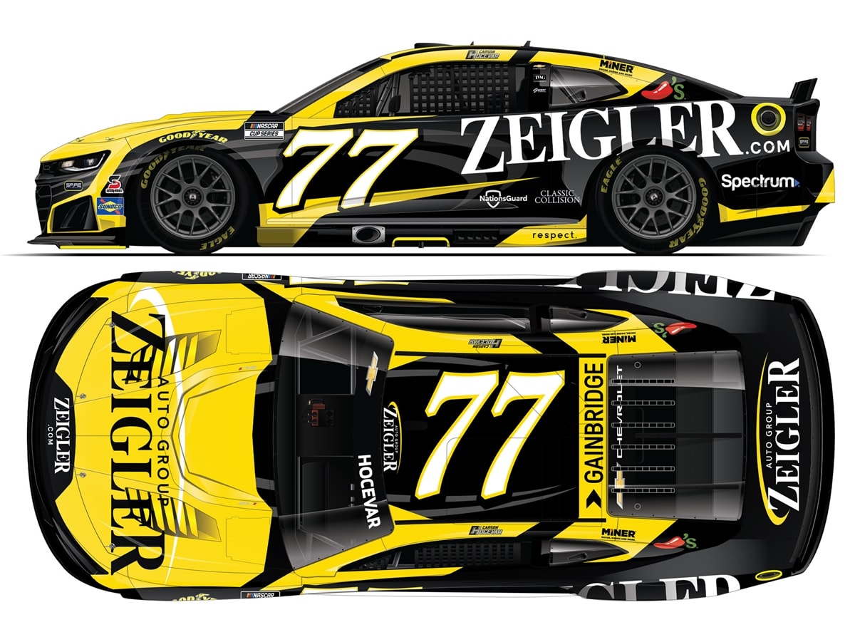 CARSON HOCEVAR 2026 ZEIGLER AUTO GROUP 1:24 COLOR CHROME ARC DIECAST