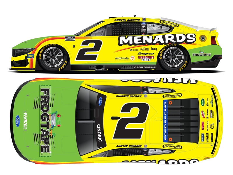 AUTOGRAPHED AUSTIN CINDRIC 2026 MENARDS/FROGTAPE 1:24 AUTOGRAPH ARC DIECAST