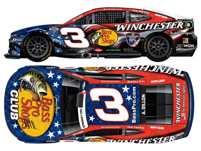 AUSTIN DILLON 2025 BASS PRO SHOPS SALUTED 1:24 ELITE DIECAST