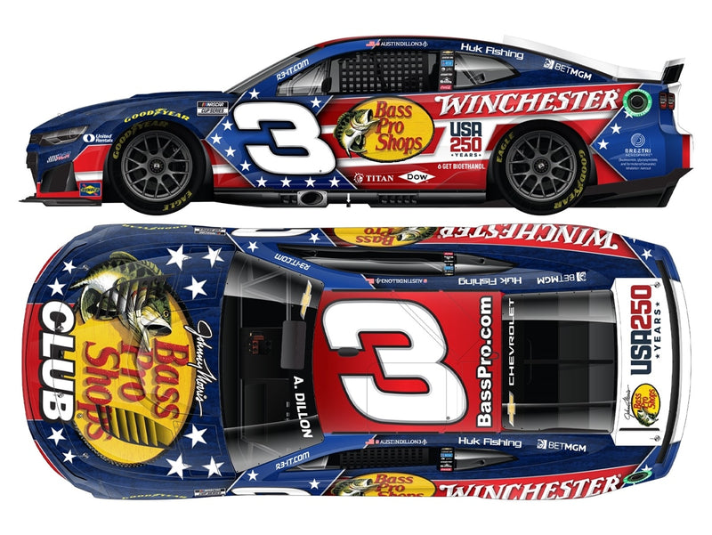 AUSTIN DILLON 2026 BASS PRO SHOP/WINCHESTER PATRIOTIC 1:24 ARC DIECAST