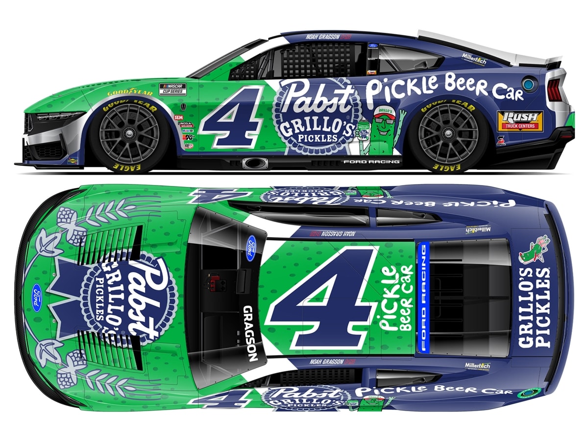 NOAH GRAGSON 2026 GRILLO'S PICKLES / PABST BLUE RIBBON 1:24 COLOR CHROME ARC DIECAST