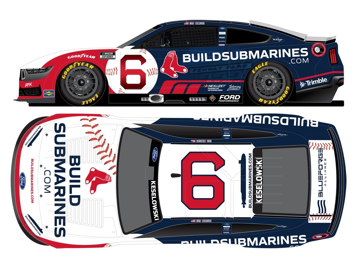 BRAD KESELOWSKI 2025 BUILDSUBMARINES.COM/RED SOX 1:24 ELITE DIECAST
