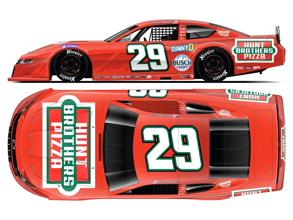 KEVIN HARVICK 2025 HUNT BROTHERS PIZZA RED 1:24 ARC LATE MODEL DIECAST