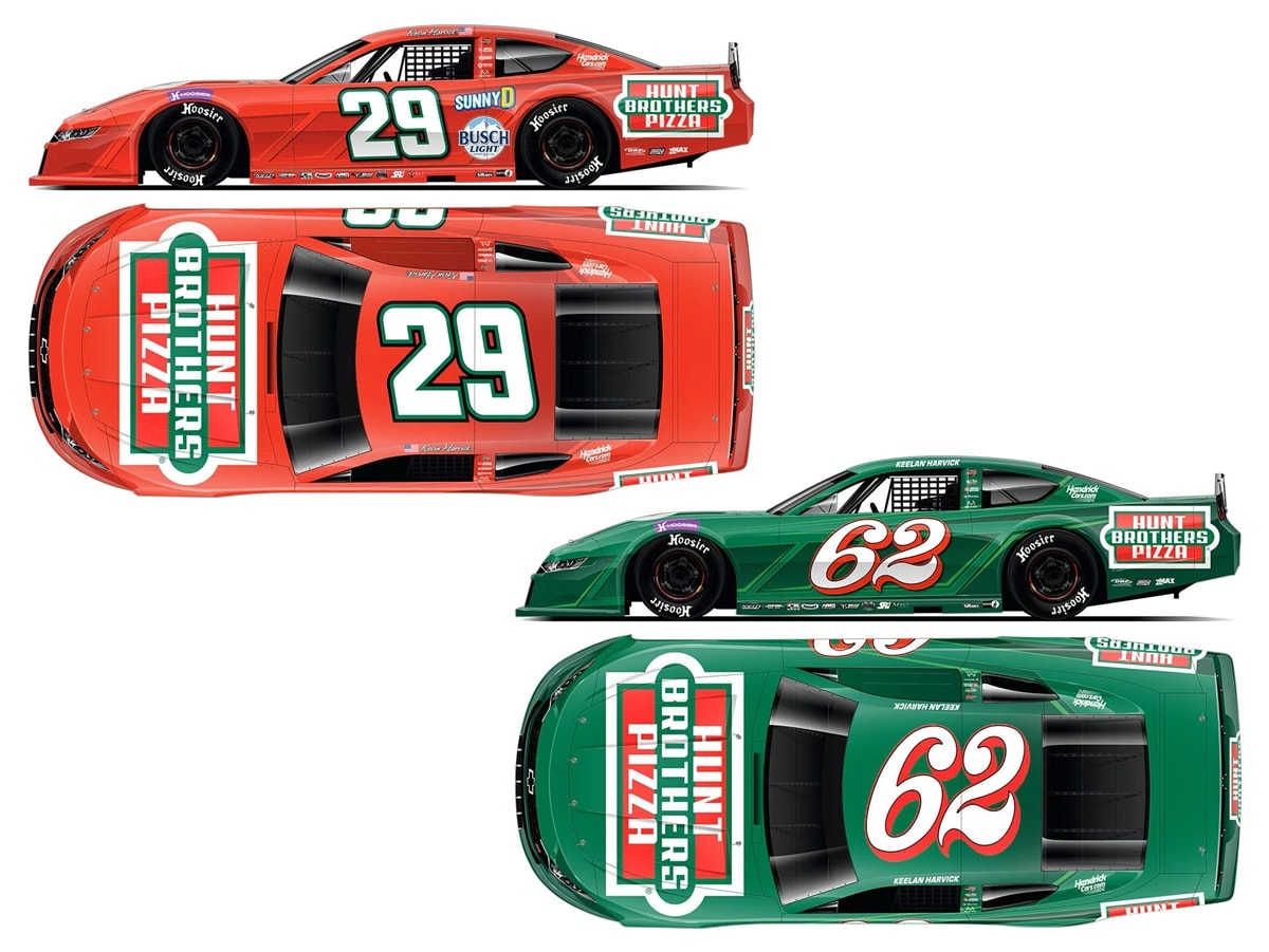 KEVIN AND KEELAN HARVICK 2025 HUNT BROTHERS PIZZA 1:24 2 PACK ARC LATE MODEL DIECAST