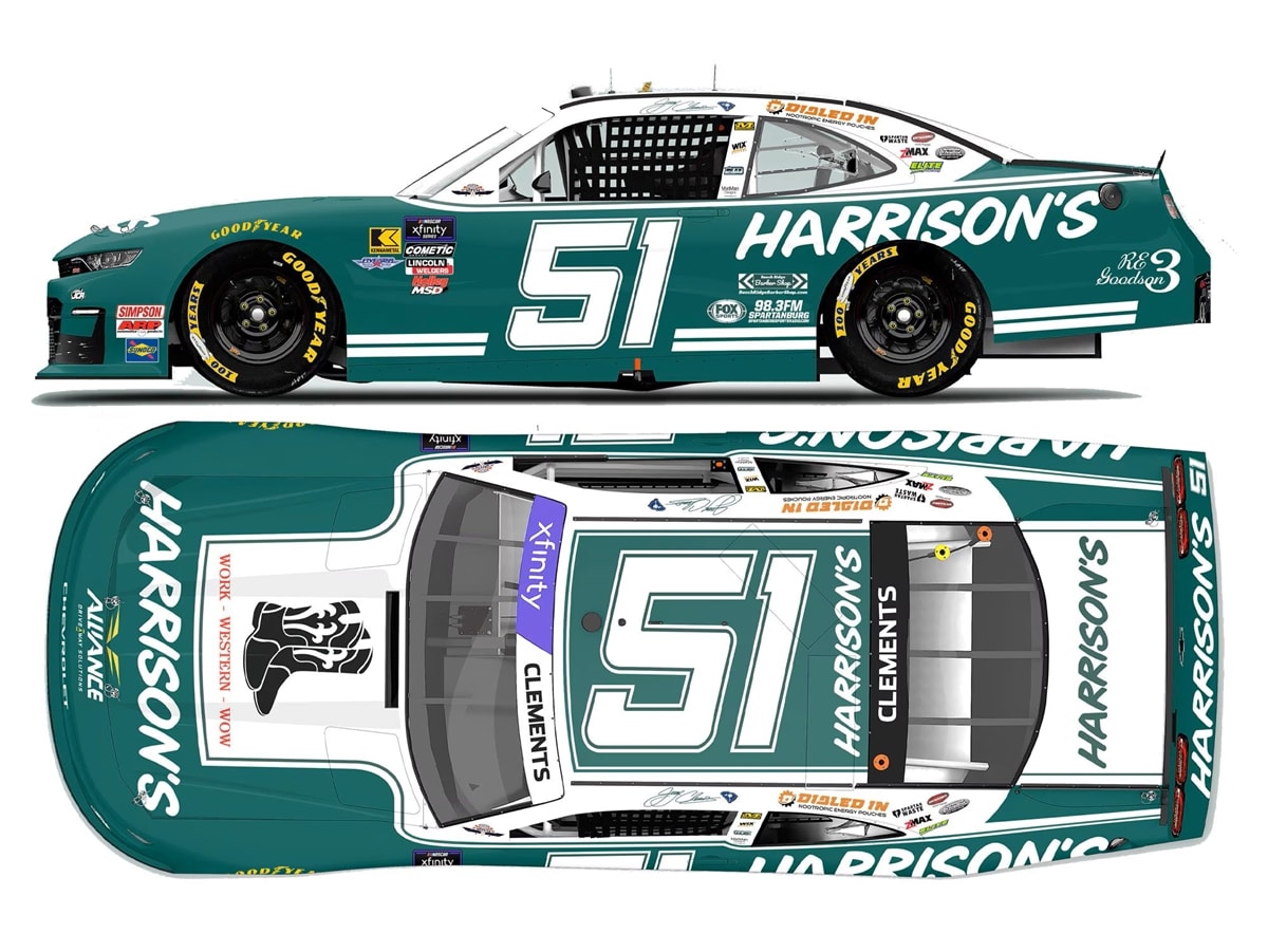JEREMY CLEMENTS 2025 HARRISON'S THROWBACK 1:24 COLOR CHROME ARC DIECAST