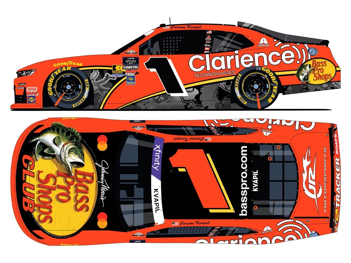 CARSON KVAPIL 2025 BASS PRO SHOPS THROWBACK 1:24 AUTOGRAPHED ARC DIECAST
