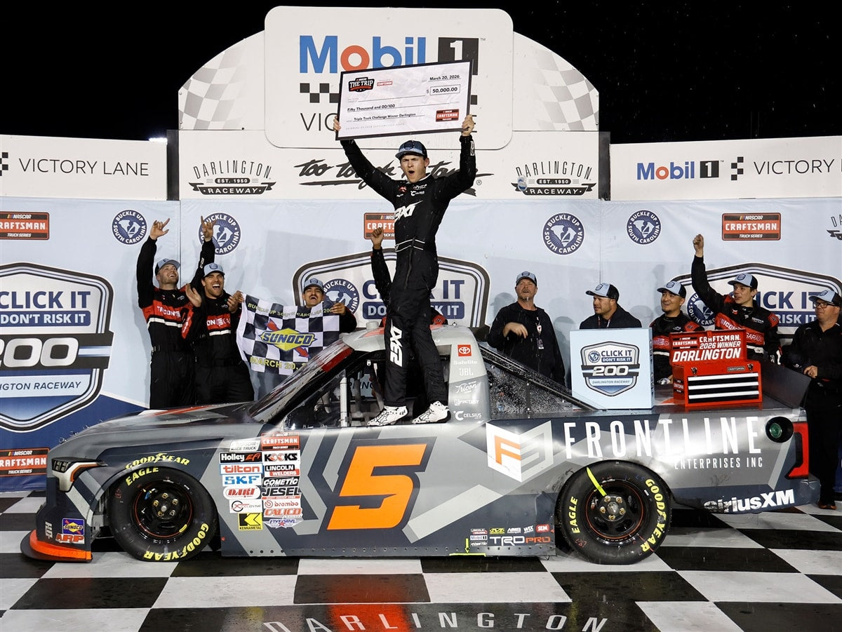 COREY HEIM 2026 FRONTLINE DARLINGTON RACED WIN 1:64 ARC DIECAST