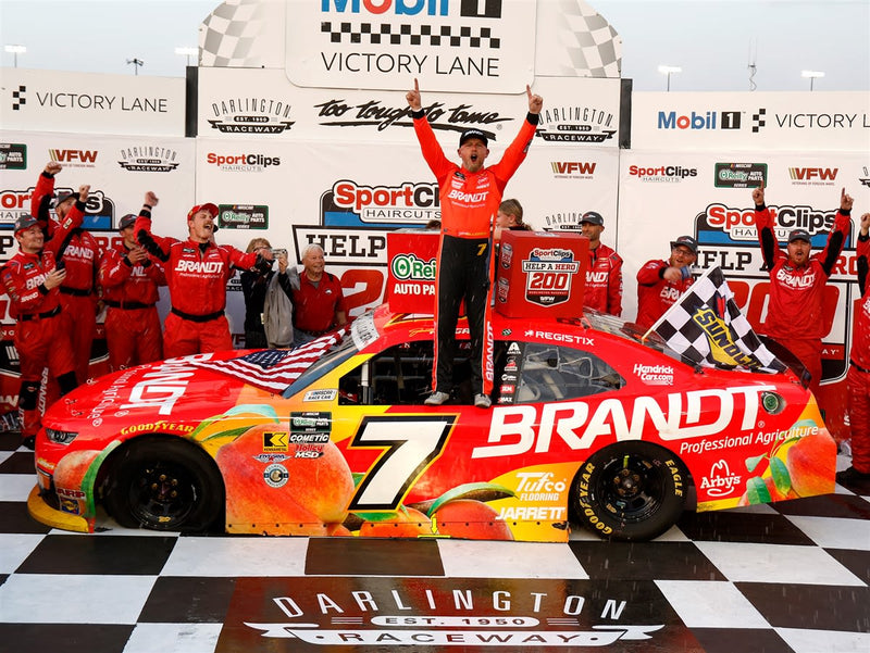 AUTOGRAPHED JUSTIN ALLGAIER 2026 BRANDT DARLINGTON RACED WIN 1:24 AUTOGRAPHED ARC DIECAST