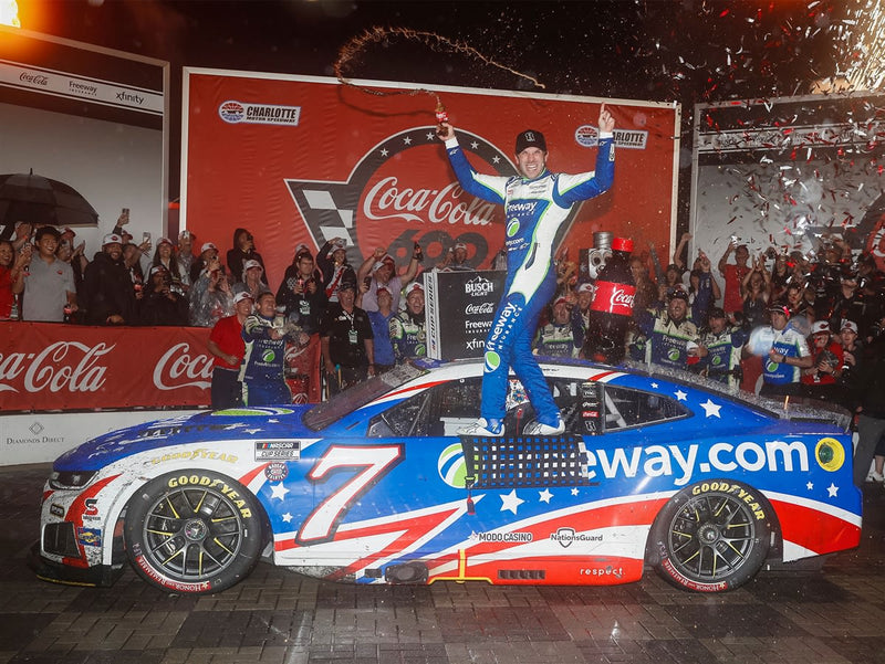 DANIEL SUAREZ 2026 FREEWAY INSURANCE PATRIOTIC COKE 600 RACED WIN 1:24 FLASHCOAT