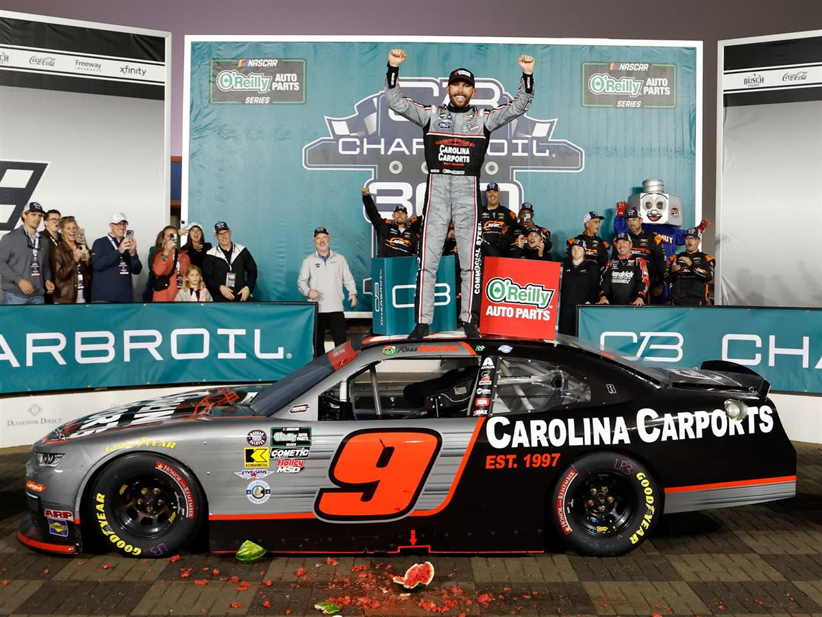 ROSS CHASTAIN 2026 CAROLINA CARPORTS CHARLOTTE RACED WIN 1:24 COLOR CHROME ARC DIECAST