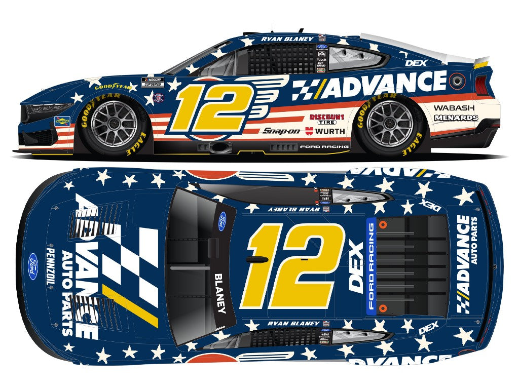RYAN BLANEY 2026 ADVANCE AUTO PARTS PATRIOTIC 1:24 COLOR CHROME ARC DIECAST