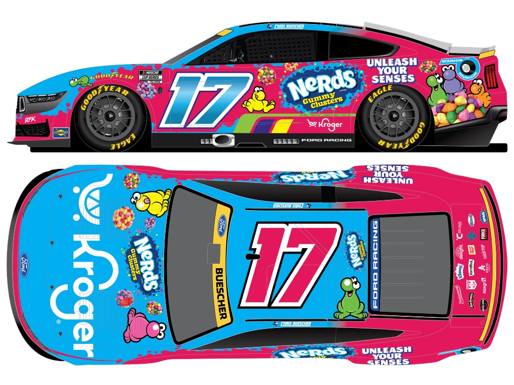 CHRIS BUESCHER 2026 KROGER NERDS GUMMY CLUSTERS 1:24 COLOR CHROME ARC DIECAST