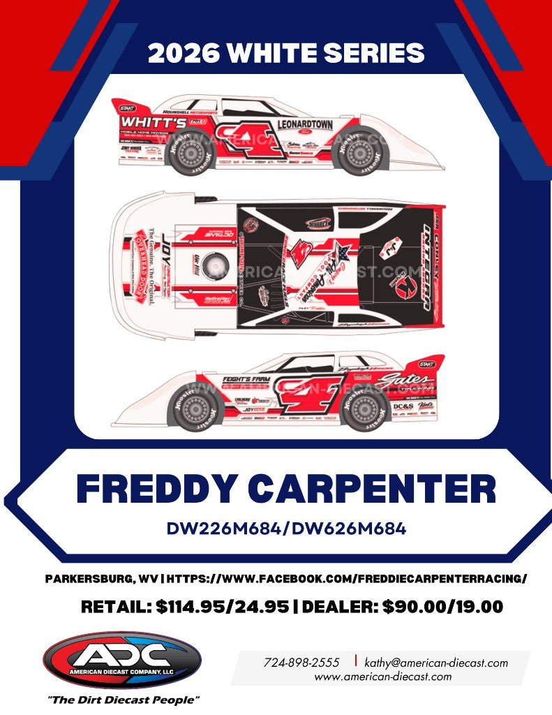 FREDDY CARPENTER 2026 WHITT'S MOBILE HOME MOVERS 1:64 WHITE SERIES DIECAST