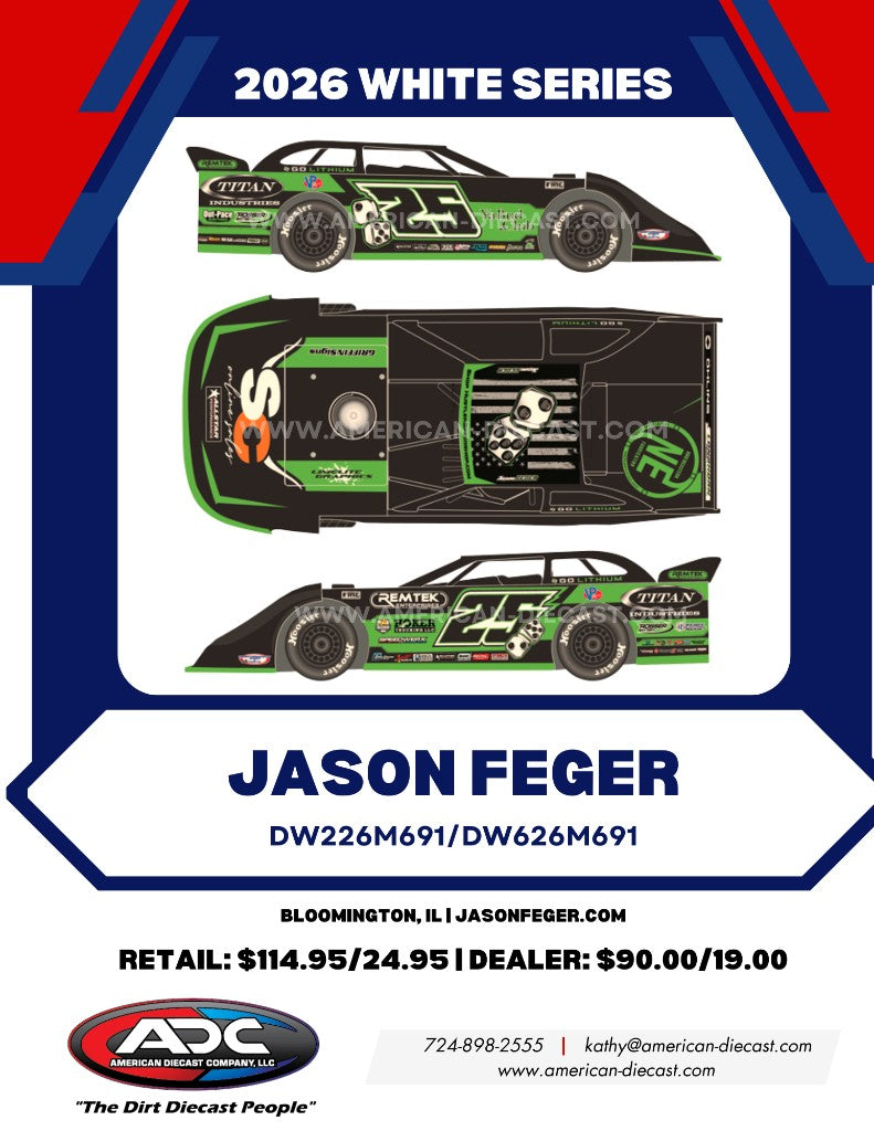 JASON FEGER 2026 TITAN INDUSTRIES 1:64 WHITE SERIES DIECAST
