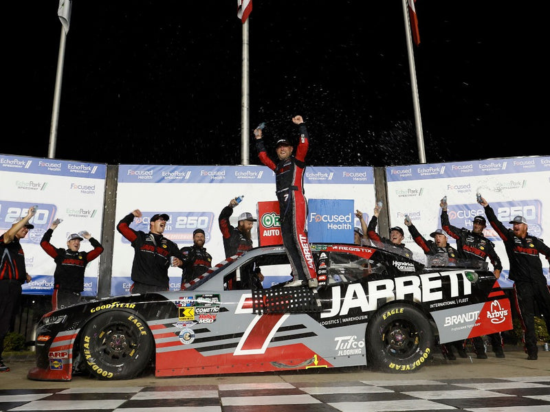 JUSTIN ALLGAIER 2026 JARRETT ECHOPARK RACE WIN 1:24 COLOR CHROME ARC DIECAST