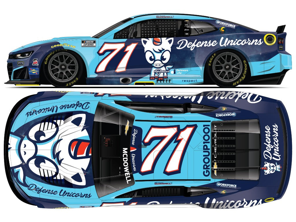 MICHAEL MCDOWELL 2026 DEFENSE UNICORNS 1:24 COLOR CHROME ARC DIECAST