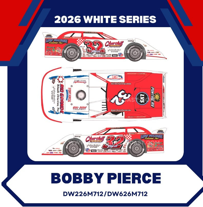 BOBBY PIERCE 2026 CHURCHILL TRANSPORT 1:24 WHITE SERIES DIECAST