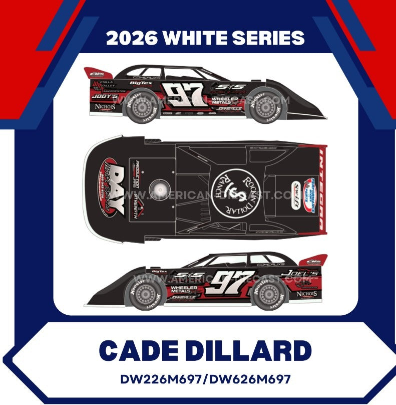 CADE DILLARD 2026 WHEELER METALS 1:24 WHITE SERIES DIECAST
