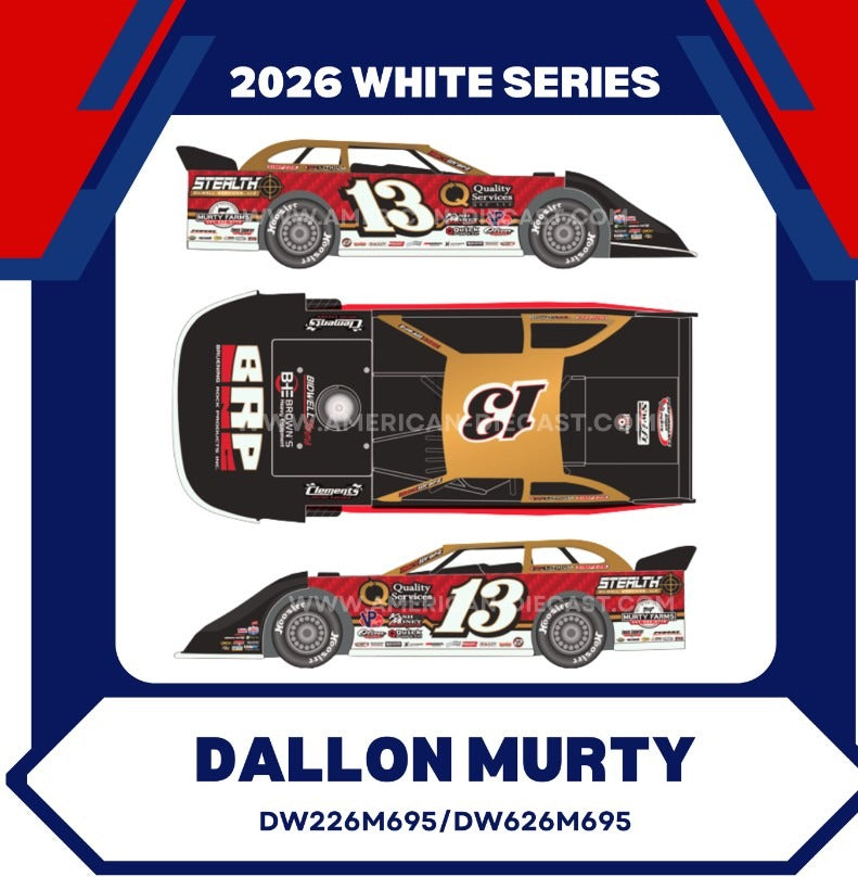 DALLON MURTY 2026 STEALTH QUALITY SERVICES 1:24 WHITE SERIES DIECAST